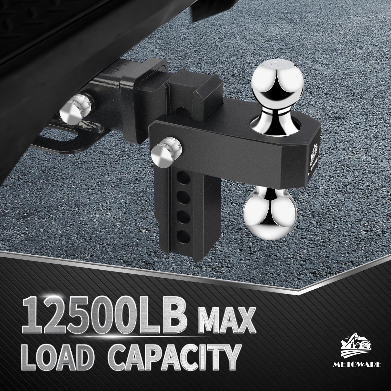 Snapklik.com : METOWARE Adjustable Trailer Hitch - Aluminum Drop Hitch ...