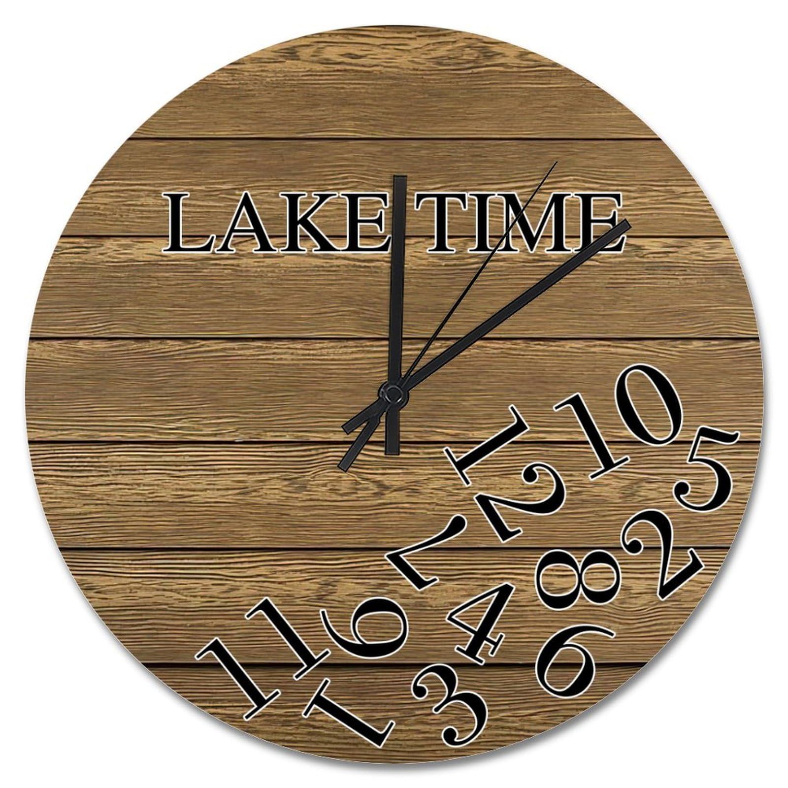 Horloge murale en bois effet plage pour decoration salon chaleureuse et zen