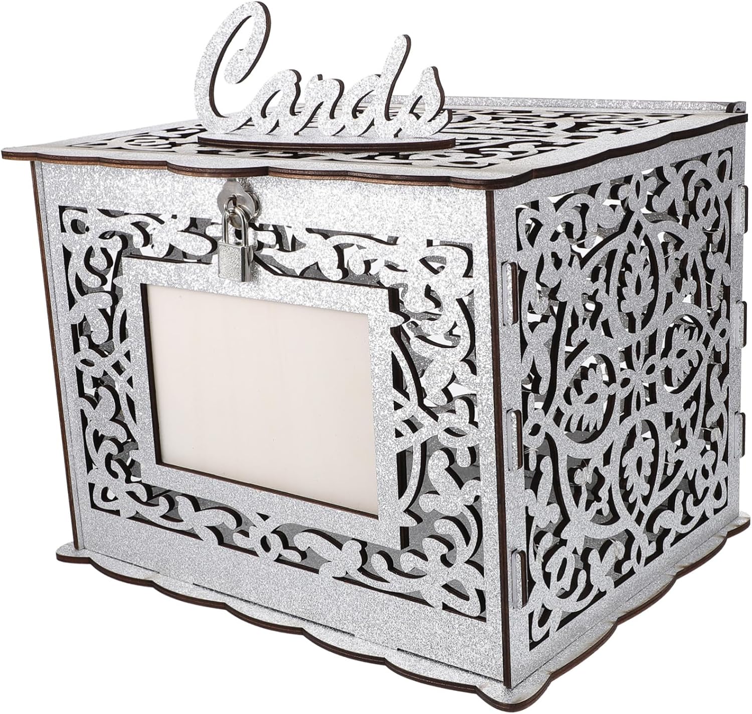 Wedding Card Box Hollow Design Elegant Wooden Keepsake for Collecting Blessing Cards at Weddings Anniversaries and Special Events for Reception and Party Use