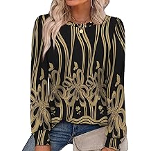Alaroo Womens Long Sleeve Shirts 2025 Fall Tunic Tops Crewneck Blouses Print
