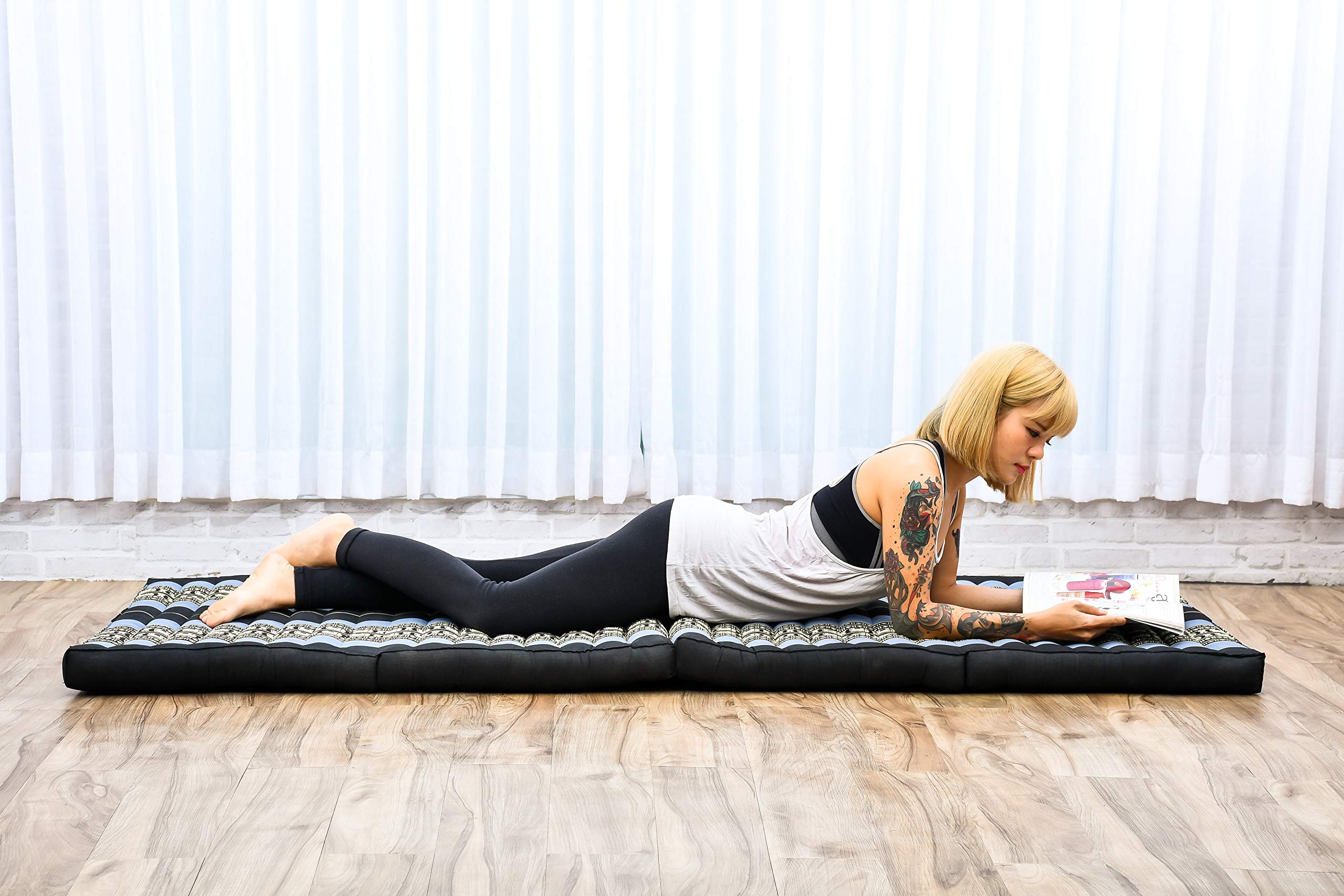 Leewadee Gran Colchoneta Tailandesa Plegable - Kapok Suelo Futon Alternativa para Masaje Thai, Yoga & Meditación