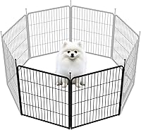 Vista 43 de SunsGrove Corralito para perros al aire libre, resistente de 32 pulgadas, 8 paneles, corralito para perros pequeños y medianos, cerca para perros