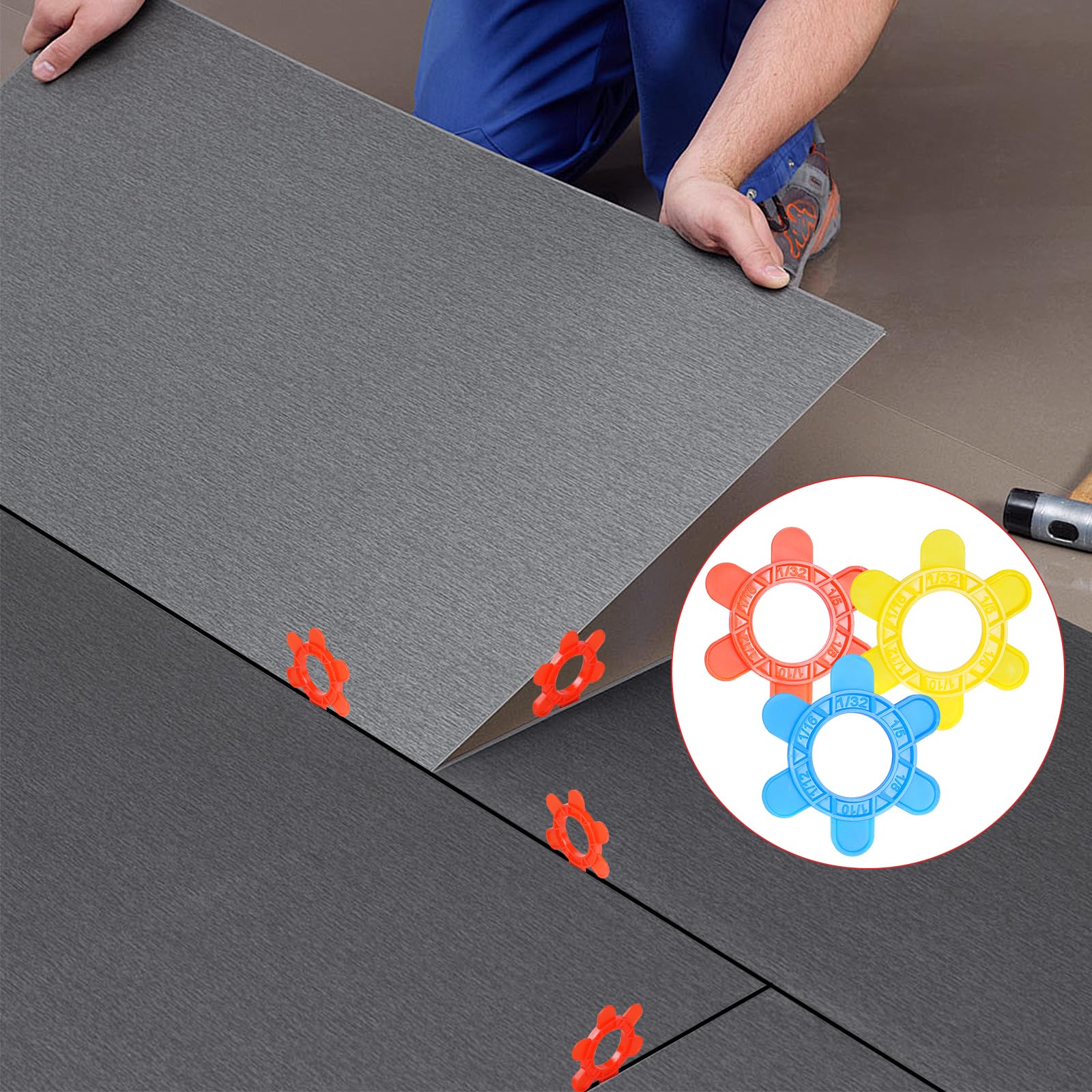 Produktbild von Fliesenabstandshalter 200 Stück – 6 Größen In 1, 1–5 Mm, Mehrfarbig, Wiederverwendbar