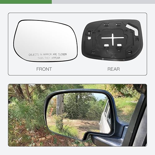 Miniatura 2 de SCITOO Espejo retrovisor lateral de vidrio para pasajero derecho para Toyota Yaris 2007-2012 con calefacción, cromo convexo, repuesto exterior