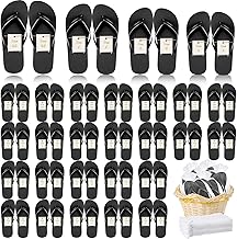 Unittype 48 Pairs Flip Flops Bulk for Wedding Guests Hotel Slippers with Size Cards and Bags for Wedding Beach Pool