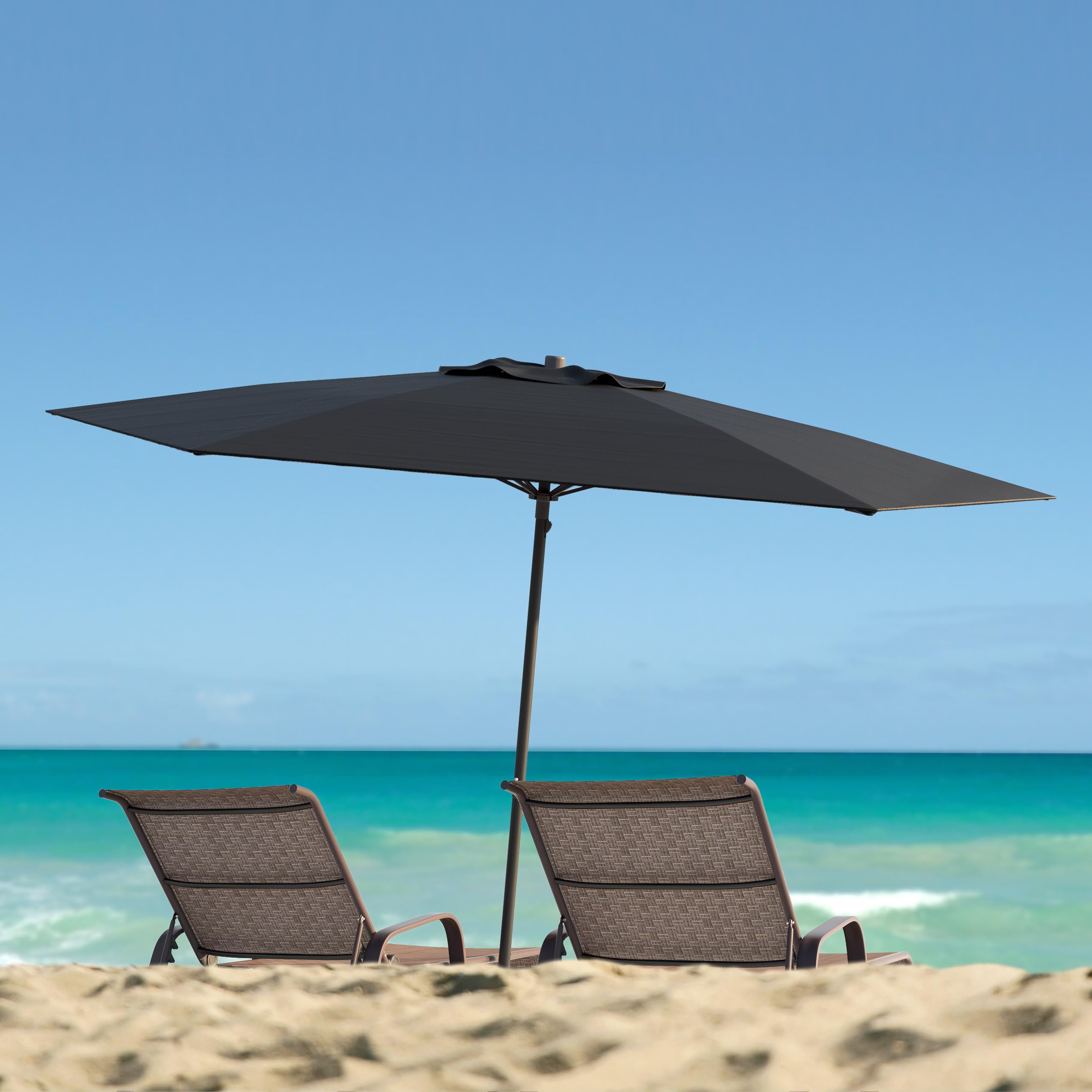 CorLiving PPU-600-U Patio Umbrella, Black