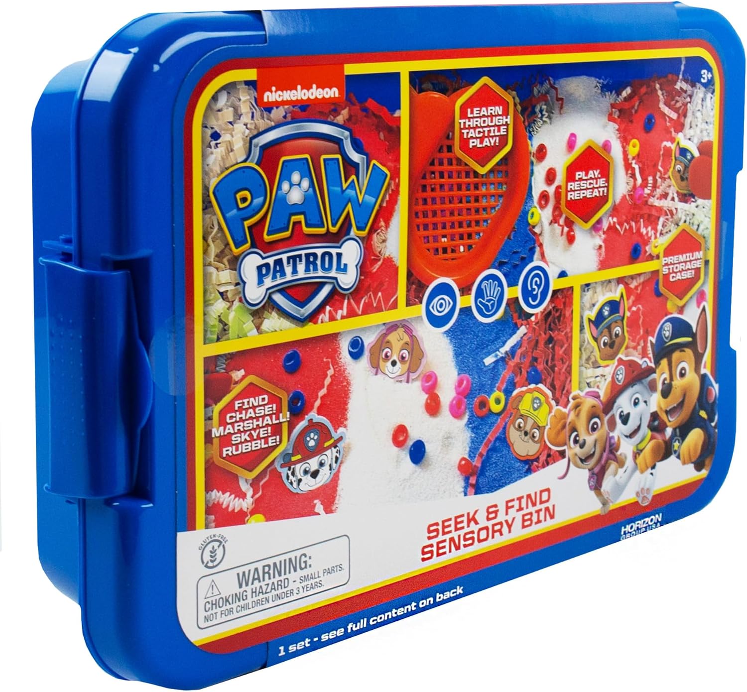 Official Paw Patrol Seek & Find Sensory Bin, Ready-to-Use Sensory Toys, Sensory Bin for Kids with Lid, Play Sand, Scoops & Tongs, Sensory Toys for Toddlers 3-4
