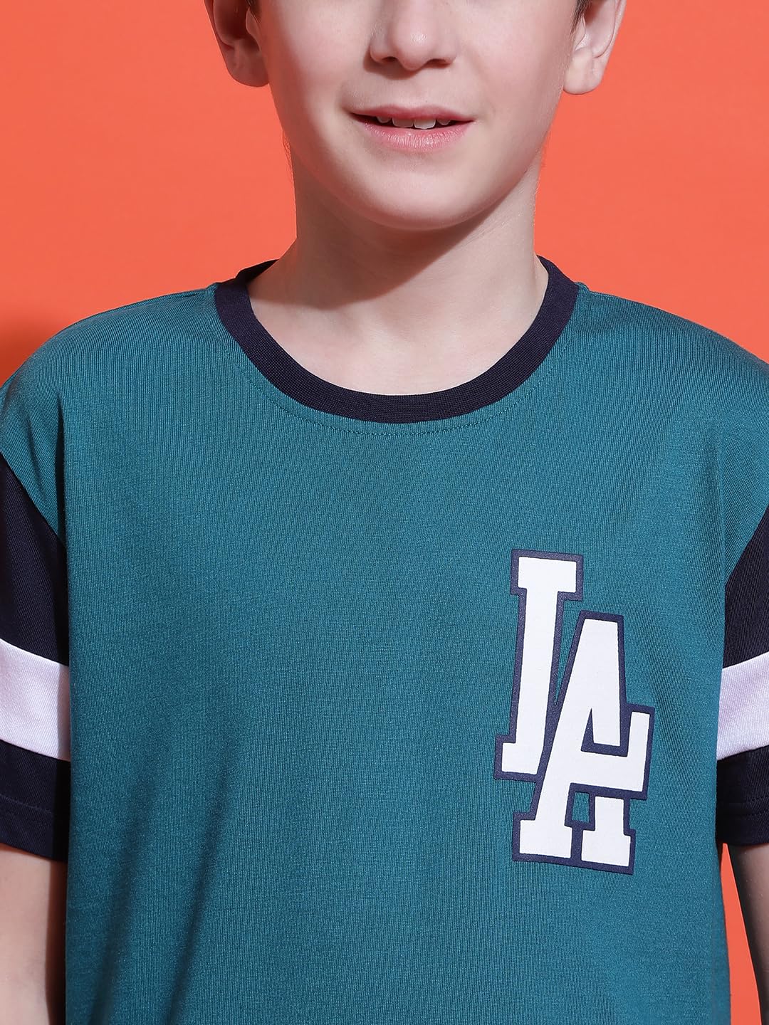 Lil Tomatoes Boys Regular Fit Cotton Night Suits, Teal, 14-15 Years - Image 6 thumbnail