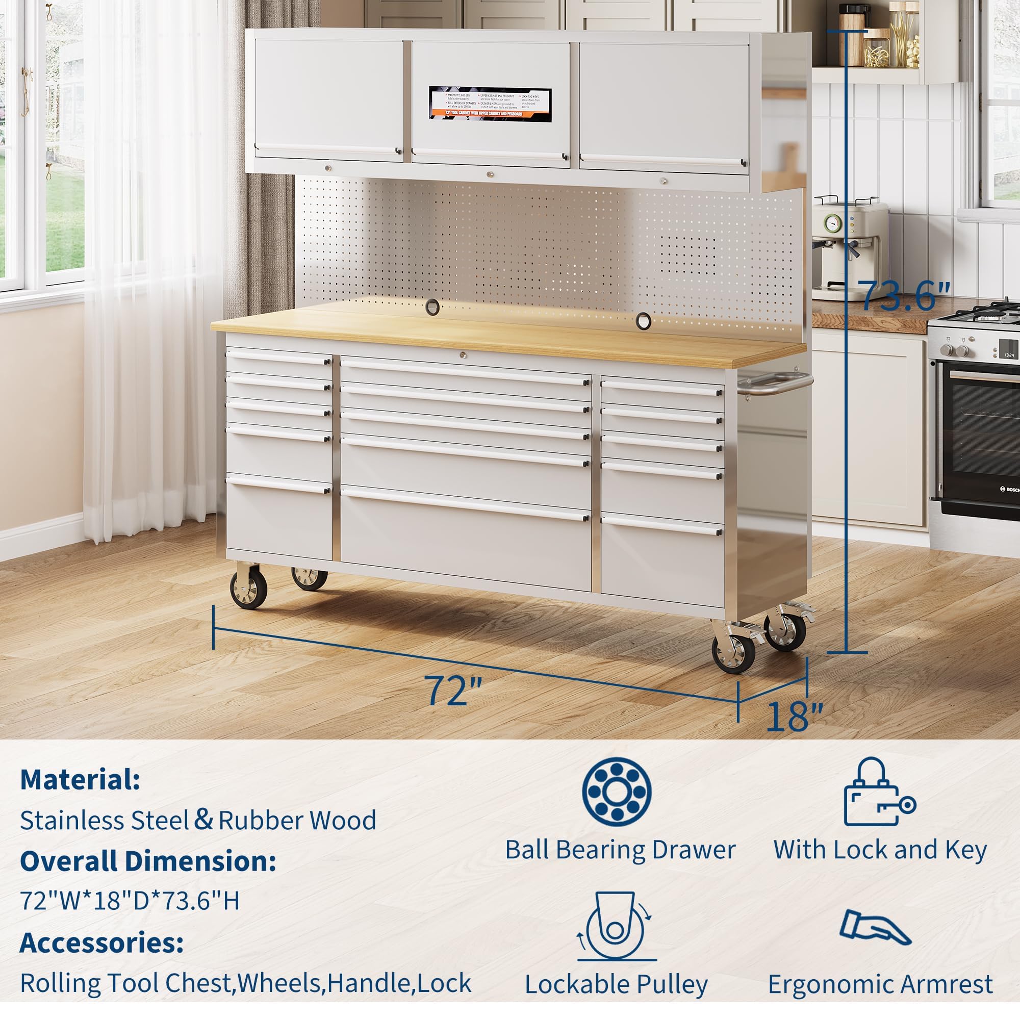 Amazon.com: Elementool 72'' Rolling Tool Chest, Heavy-Duty Tool