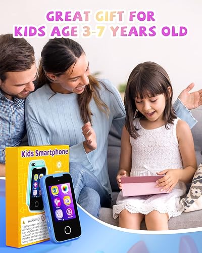 Miniatura 6 de Teléfono falso de juguete para niños, juguetes y regalos para niños de 3, 4, 5, 6, 7, 8 años, teléfono de juego de simulación con doble cámara,