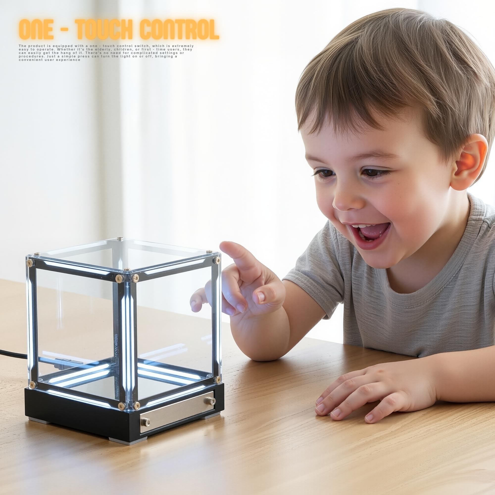 Infinity Hyper Cube Spiegellicht, LED-Abyss-Effekt, Schreibtisch-Nachtlicht, wiederaufladbar, Acryl, einfarbig, Ambiente-Gaming-Licht, One-Touch-dimmbar, für Spieltisch, Gamer, Dekoration