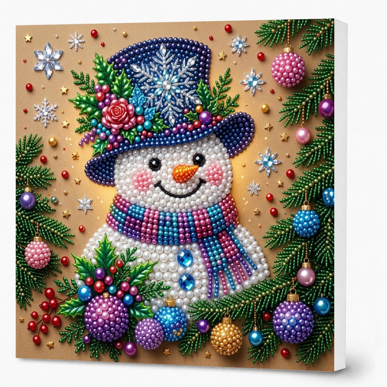 Christmas Pearl Painting Kits for Adults with Frame,Pearl Art Kit 10x10inch — image 1