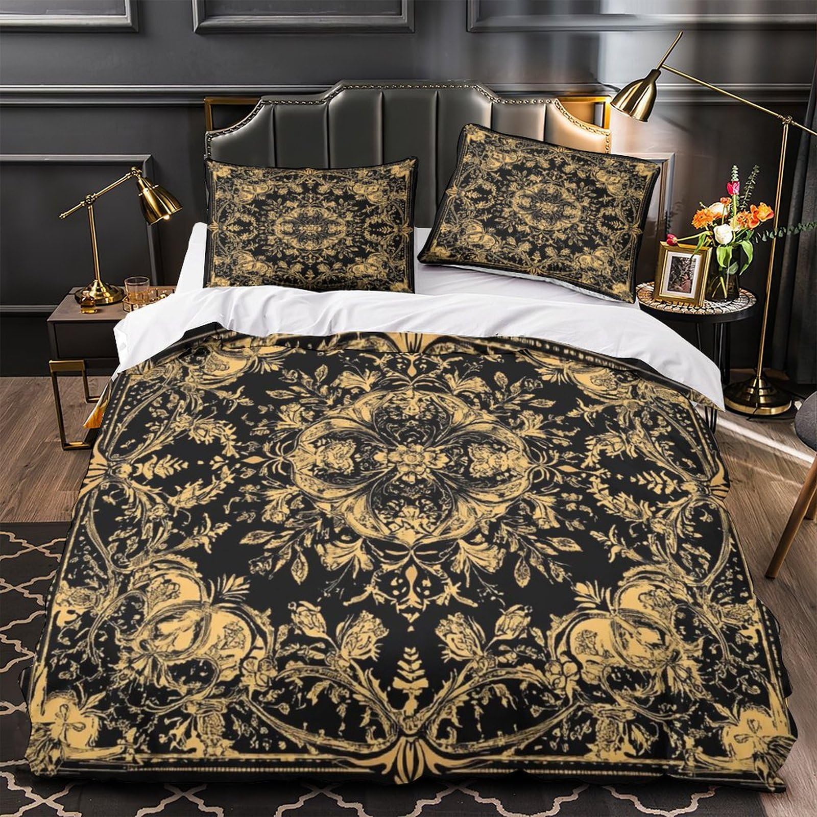 Parure de lit housse de couette 200x200 imprimé 3D baroque