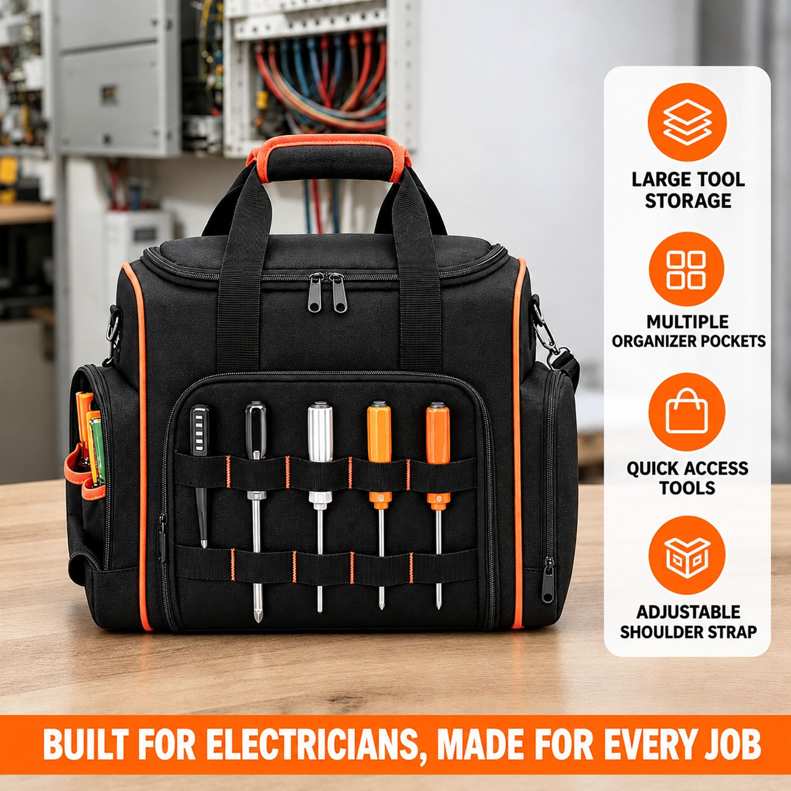Borsa Attrezzi 16, 3 Custodie Estraibili Elettricista Organizer
