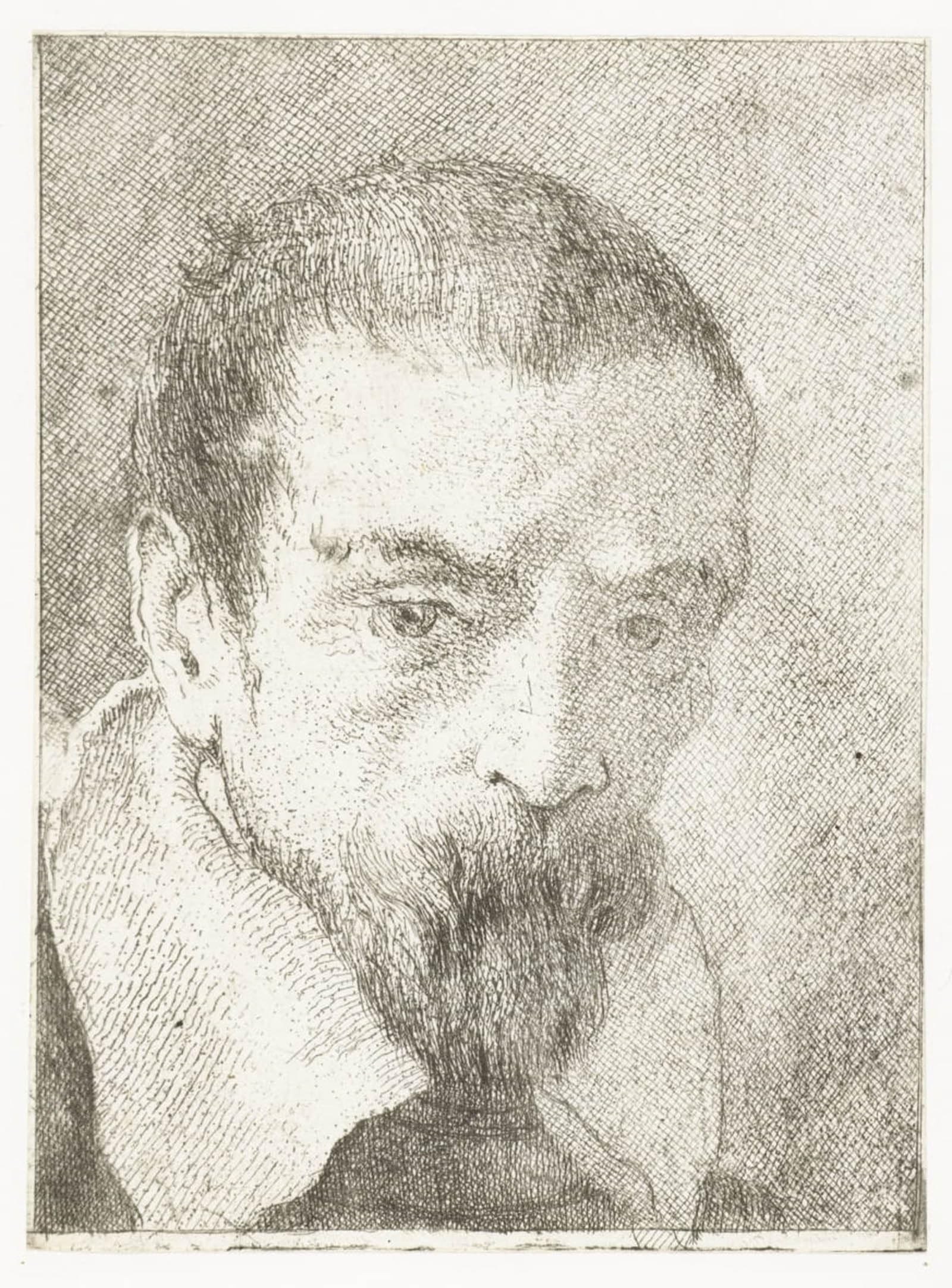 SERENDIPITP Vintage Picture Print on Canvas Wall Art Poster Man with Small Beard Without Headgear by Domenico Tiepolo Artwork Print Poster for Wall Decor 60x90cm