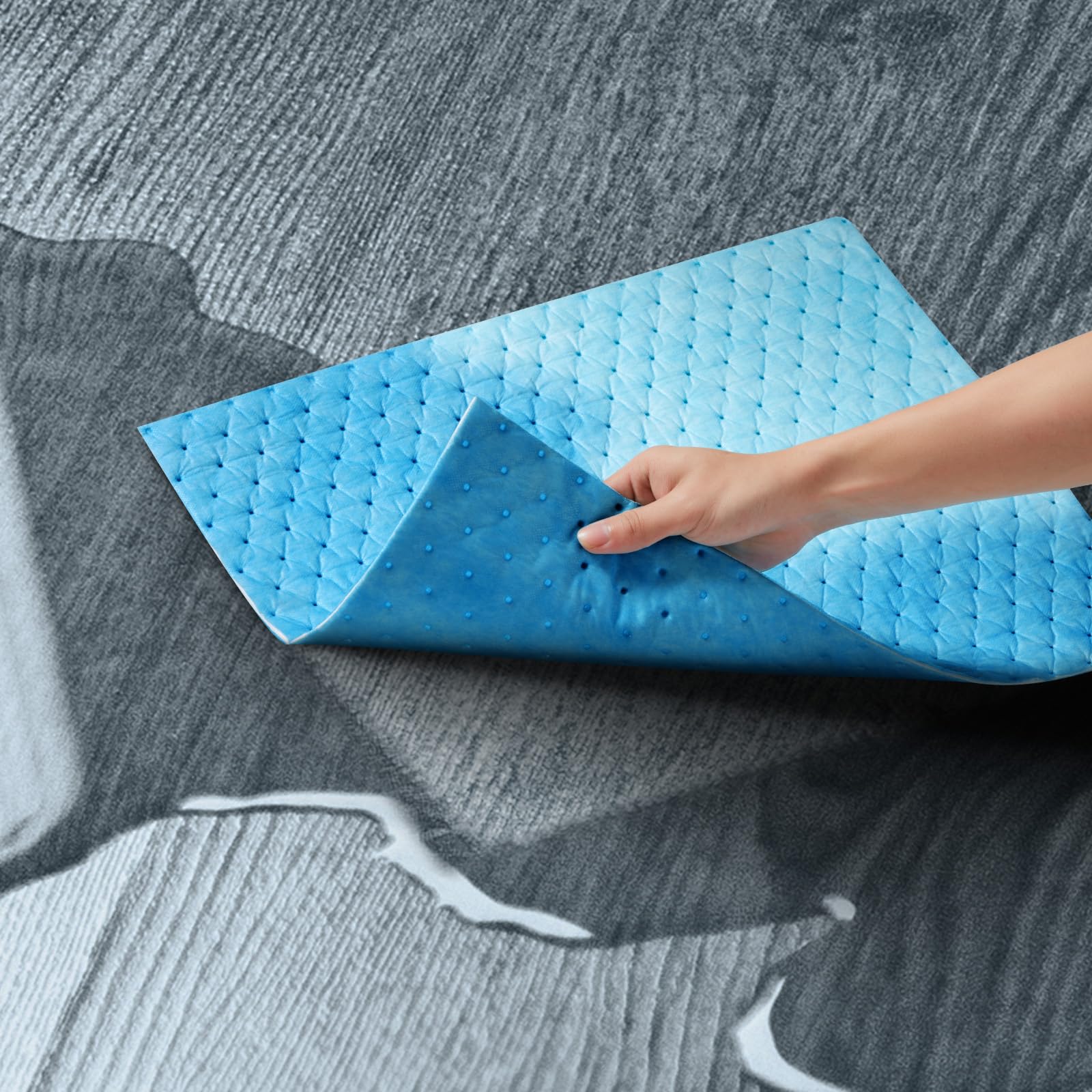 VEVOR Saugpads Wasserabsorbierende Matte 30 Stk 380x480x5 mm Polypropylen Blau 6 Gal