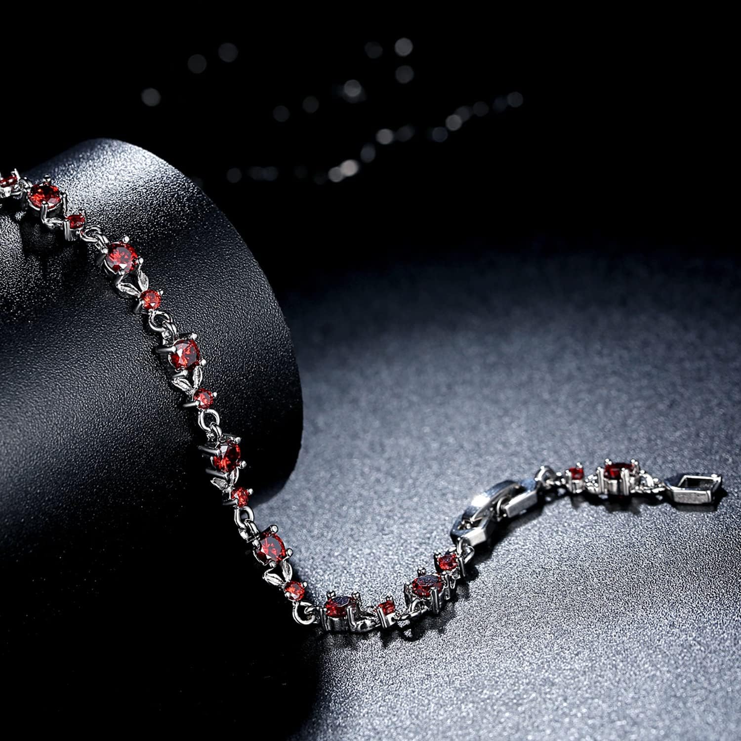 WOSTU White Gold Plated 3mm CZ Classic Tennis Wedding Bracelets for Brides Cubic Zirconia| White Gold Bracelets for Women | Size 6.5-8 Inch - Image 5