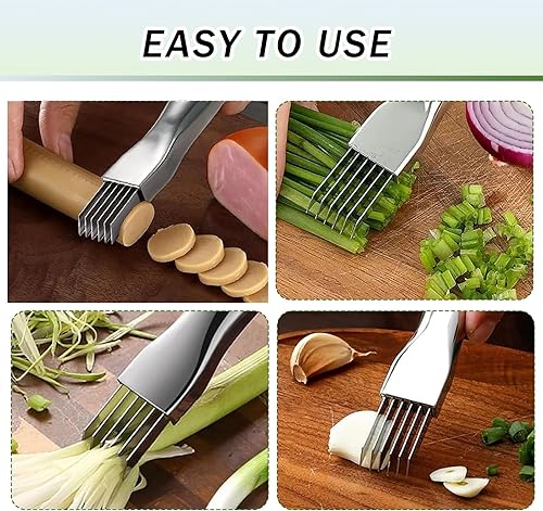 Miniatura 6 de Shred Silk The Knife, 2026 Nuevo cuchillo multifuncional de acero inoxidable picado de cebolla verde, herramienta de rebanar de cocina