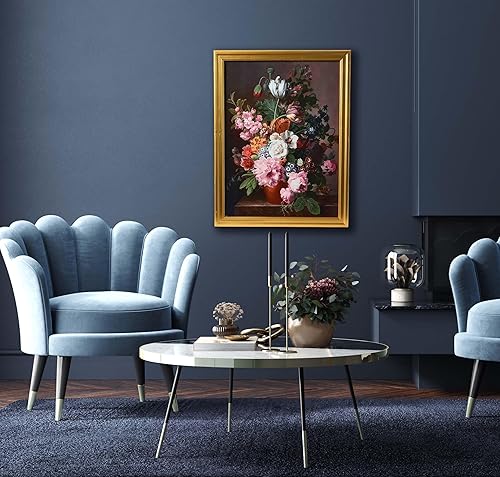 Vista 9 de Creative Co-Op Vintage Reproducción Floral Bodegón Impresión con Marco de Madera Sólida