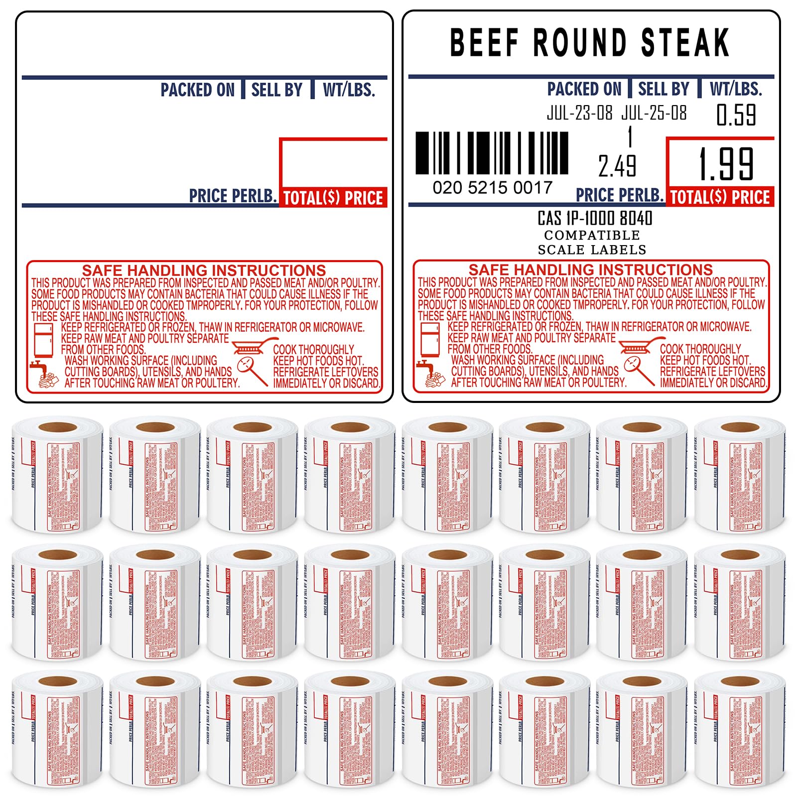 LST8040 Printing Scale Label 58 X 60 mm - Price Machine Labels for Accurate Pricing and Inventory Management, 500 Labels per Roll, 24 Rolls, Total