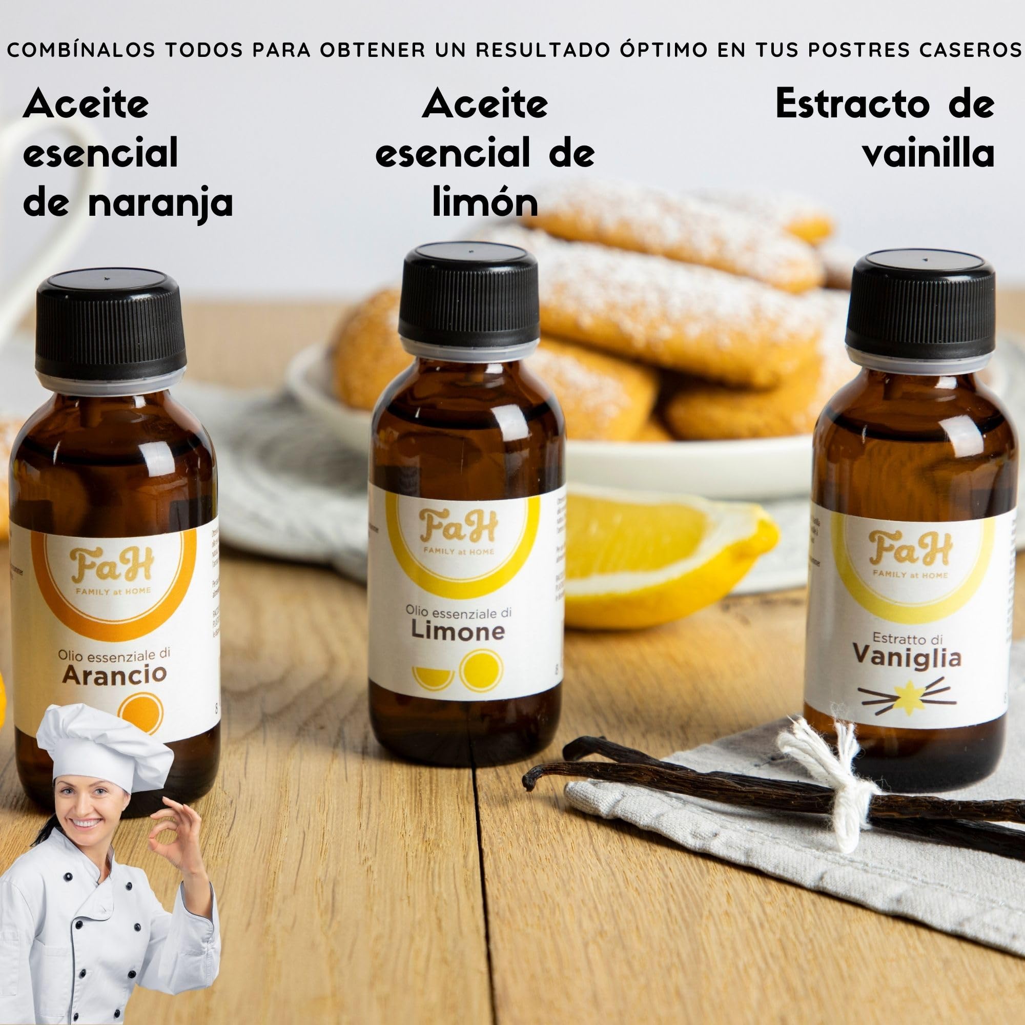 Esencia de Vainilla para Repostería, Formato Grande de 100 ml, Aroma Saborizantes sin Azucar para Postres, Vainilla Liquida Bourbon de Madagascar, Extracto Natural con Alcohol, Sin Gluten