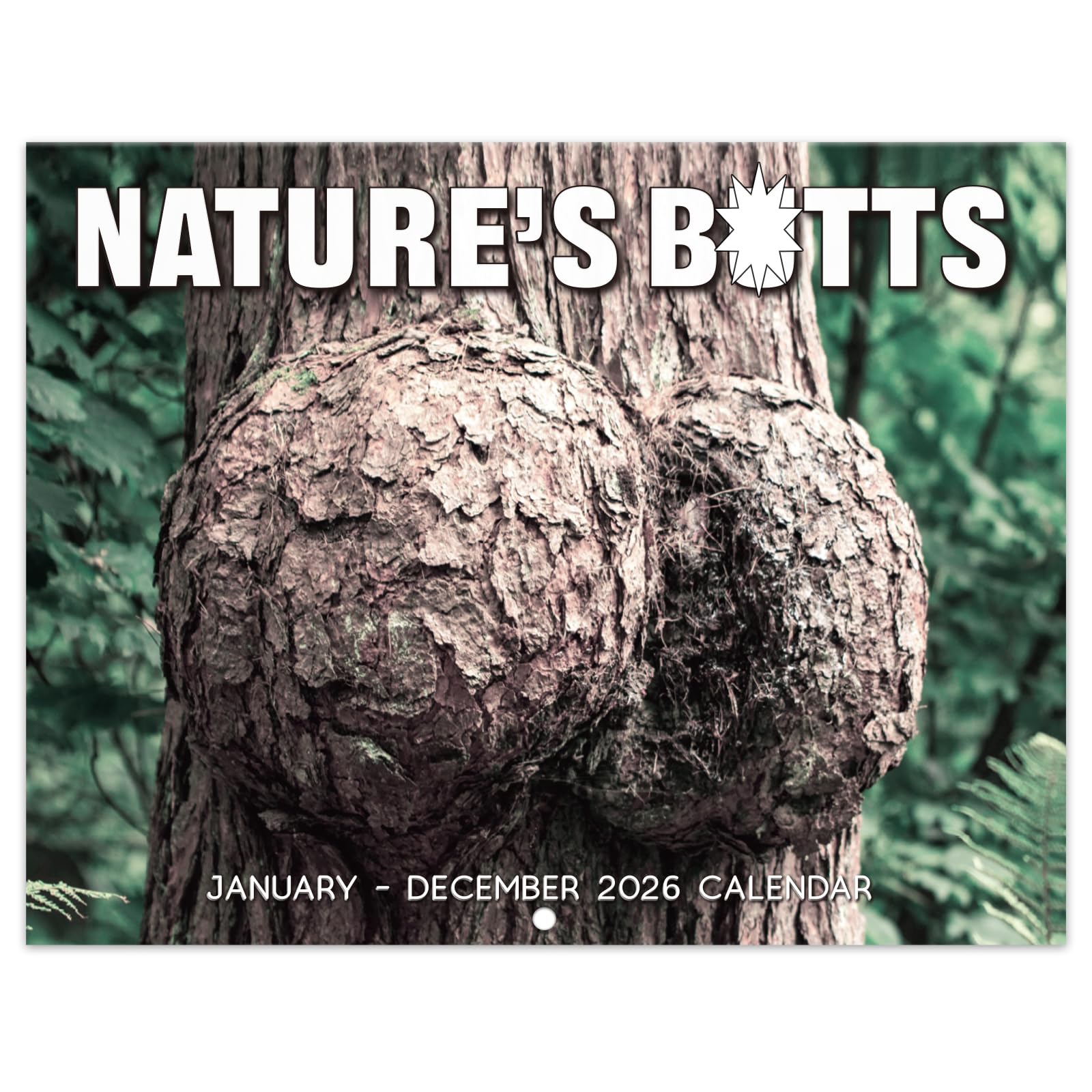 Gag Gifts - 2026 Wall Calendar, White Elephants Natures's Butts, 2026 Calendar with Thick Paper, 8.5" x 11", Jan.2026 - Dec.2026, 12 Monthly Calendar