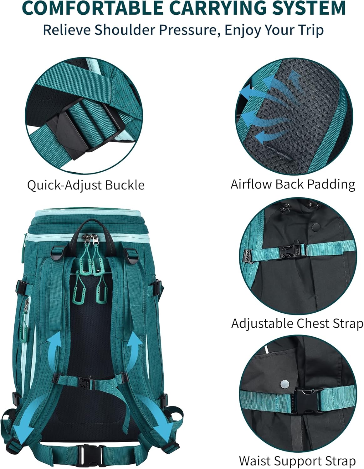 55L-70L Expandable Ski Boot Bag – Waterproof, Durable with Helmet Compartment – Ideal for Ski & Snowboard Gear – Men & Women