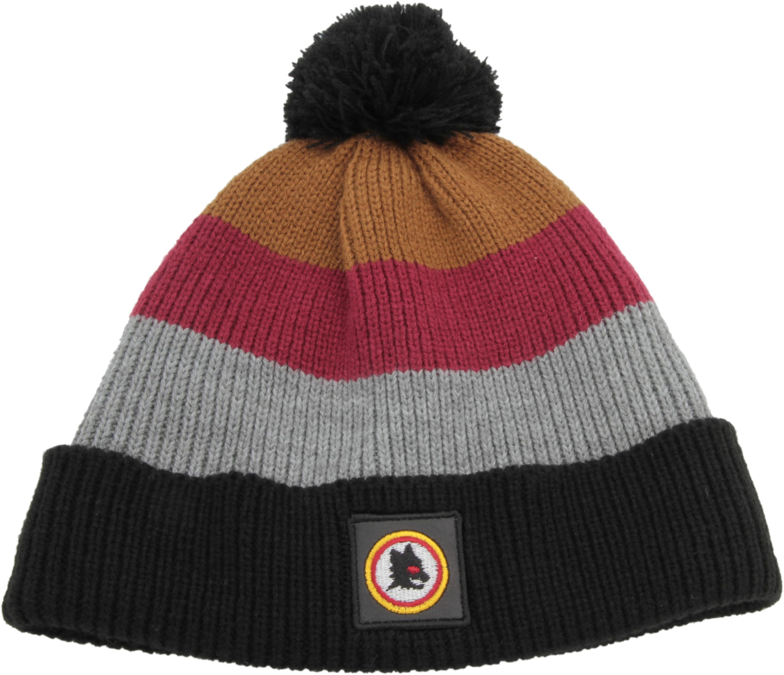 AS Roma SET KIDS LUPETTO LOGO LEATHER PATCH KNITTED SKIPPER BEANIE & SCARF