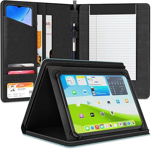 KHOMO Funda universal Padfolio Organizador de cartera para tablet de 8.5 hasta 11 pulgadas Carpeta para iPad Air, Pro y otros