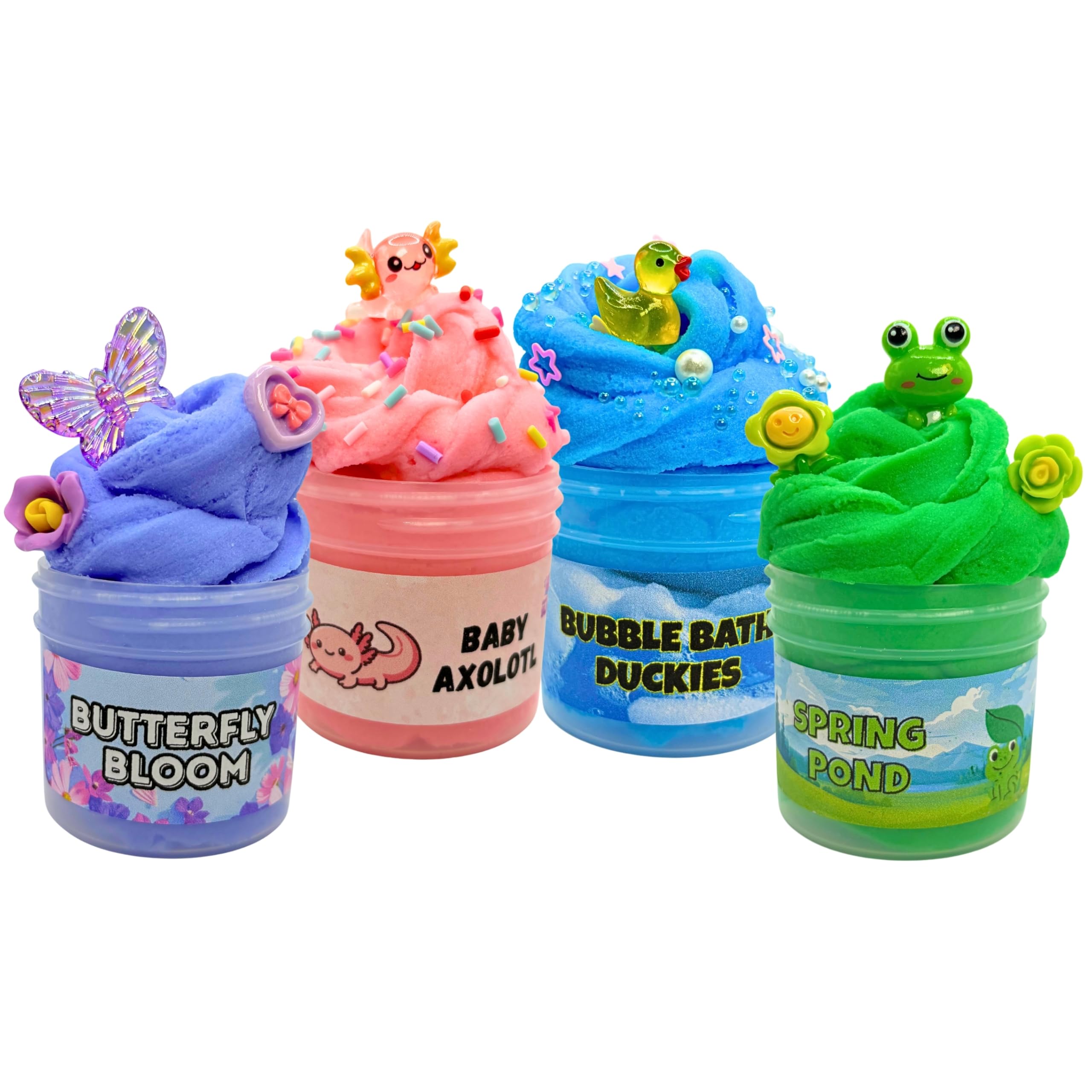 Baby Gray Slime 4枚 Cloud Slime for Kids Set | 4 Pack 2oz Fluffy Slime Kit for Kids