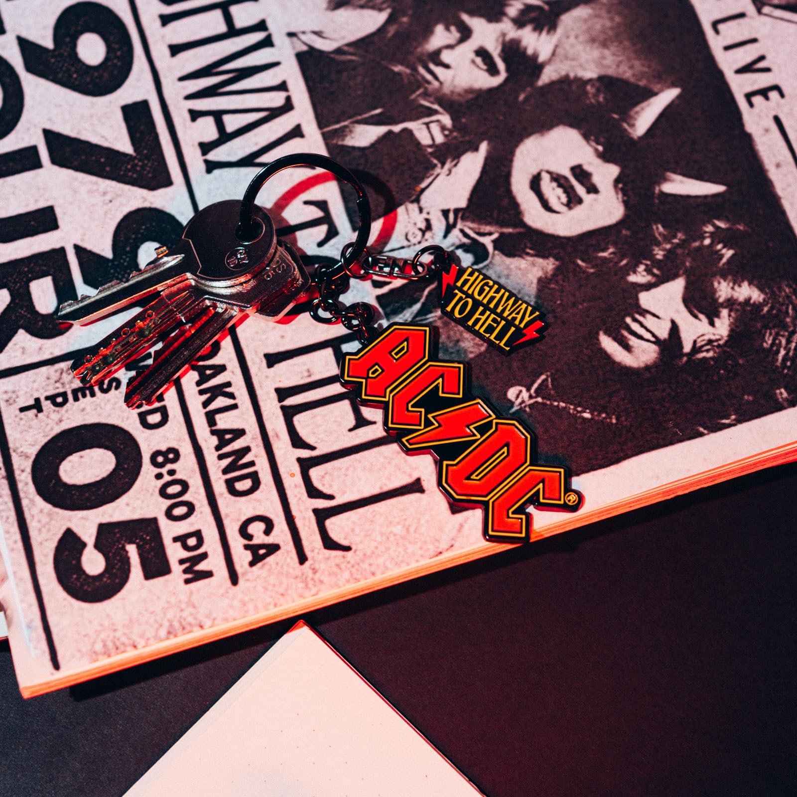 Grupo Erik Keyring - AC/DC Merchandise | Official Merchandise ACDC Gifts Under 10 Pounds, Keychain Music Gifts For Men & Women, Cute Keyring, Cool Keyrings