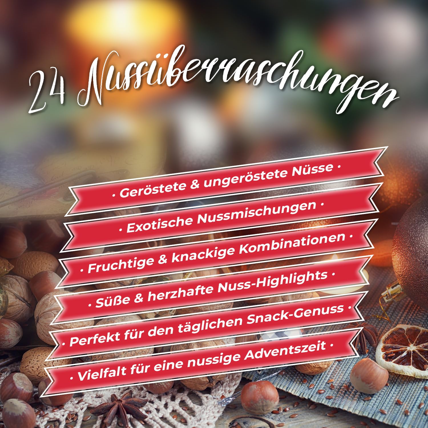 Nuss Adventskalender 2025 – Süß, salzig & würzig | Premium Knabbergenuss mit 24 hochwertigen Nuss-Snacks | Gesunde Geschenkidee für Männer & Frauen | Ohne Schokolade