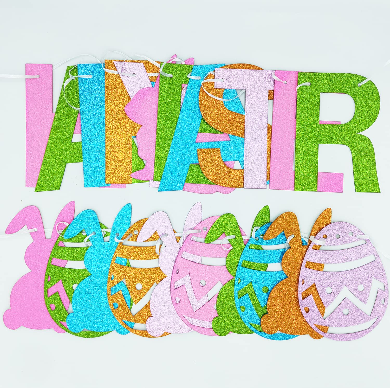 Amscan International 210291 - Striscione Festa Pasqua Con Lettere Glitterate "Happy Easter"