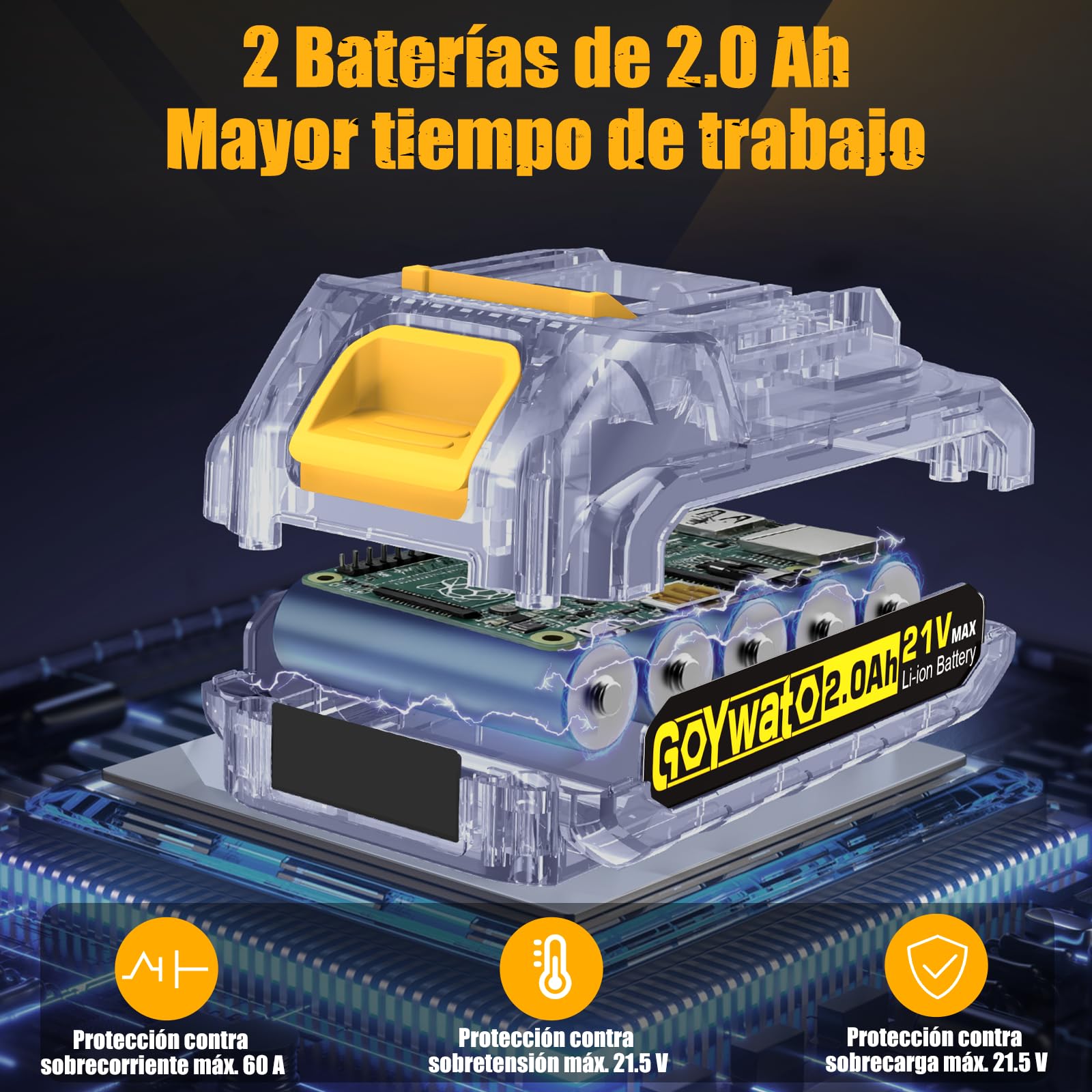 Atornillador de Impacto 320 Nm, Portapuntas de 1/4", Motor sin Escobillas, 21V Destornillador de Impacto con 2 Baterías de 2,0 Ah & 9 Dados & 10 Puntas de Destornillador para Bricolaje