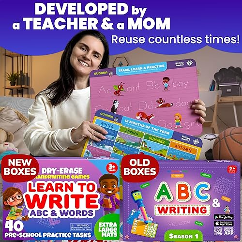 Miniatura 6 de Juego de 2 libros ocupados para práctica de escritura a mano para niños  Aprende a escribir para niños pequeños de 3, 4, 5 años, 24 tareas, 4