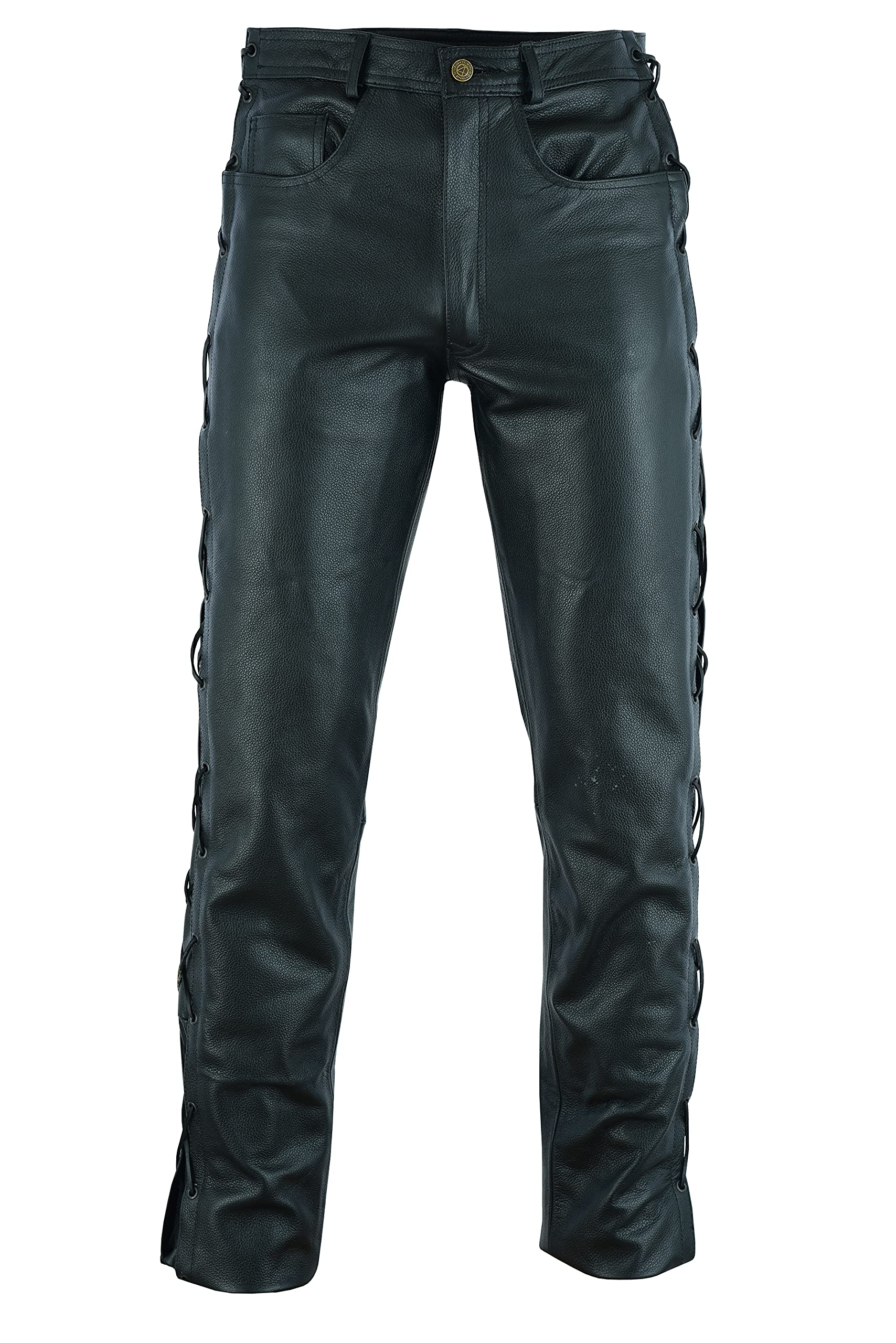 Texpeed Pantaloni da moto uomo invernali Estate con protezioni - Motociclista touring in pelle per moto da crociera con protezione autentica CE Armor (EN 1621-1) - Nero - 6XL