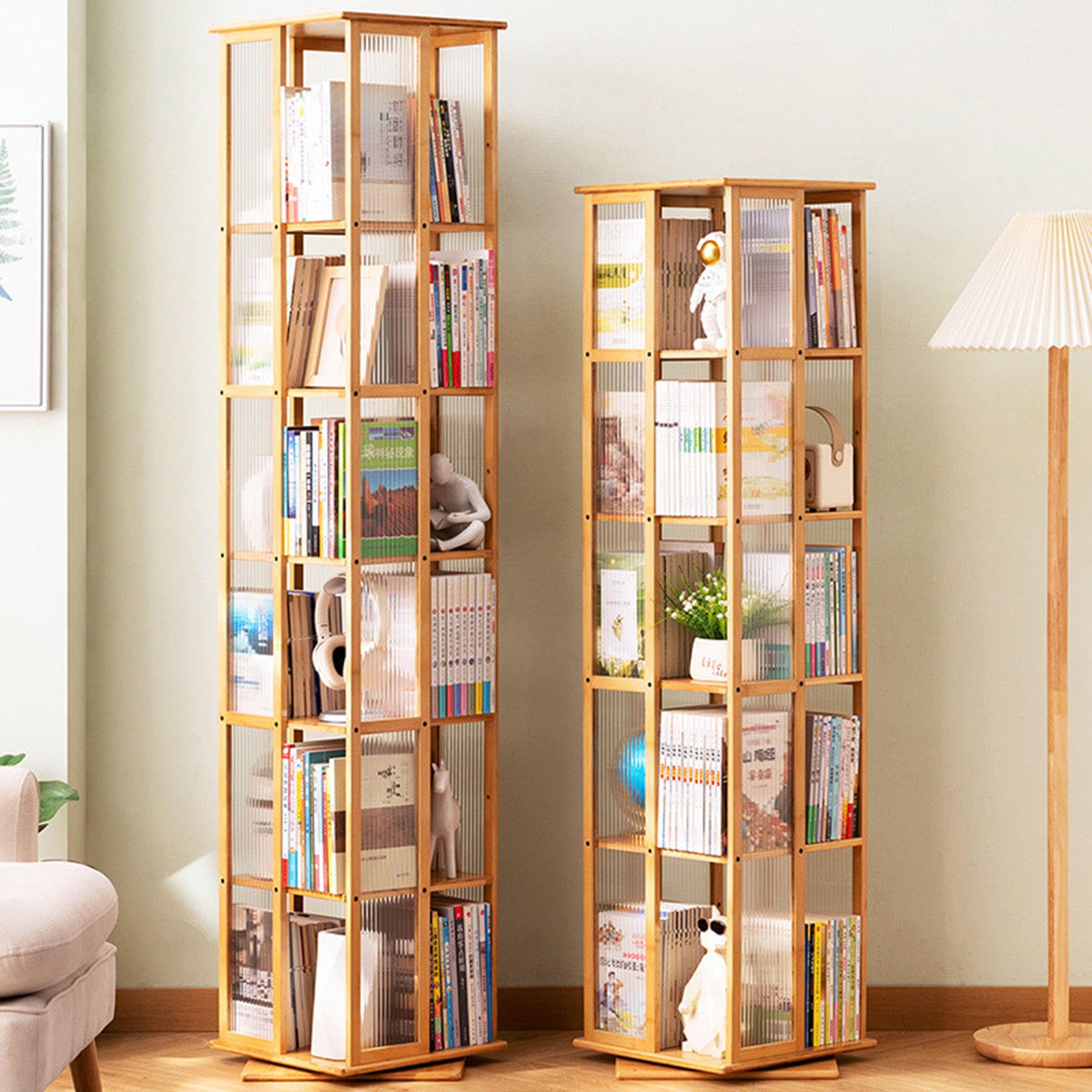 5-laags Draaibare Boekenplank, 360° Weergave, Draaiende Boekenkast, Huisorganisator, Vloerstaand Displayrek Voor Kleine Ruimte, Slaapkamer, Studeerkamer,A