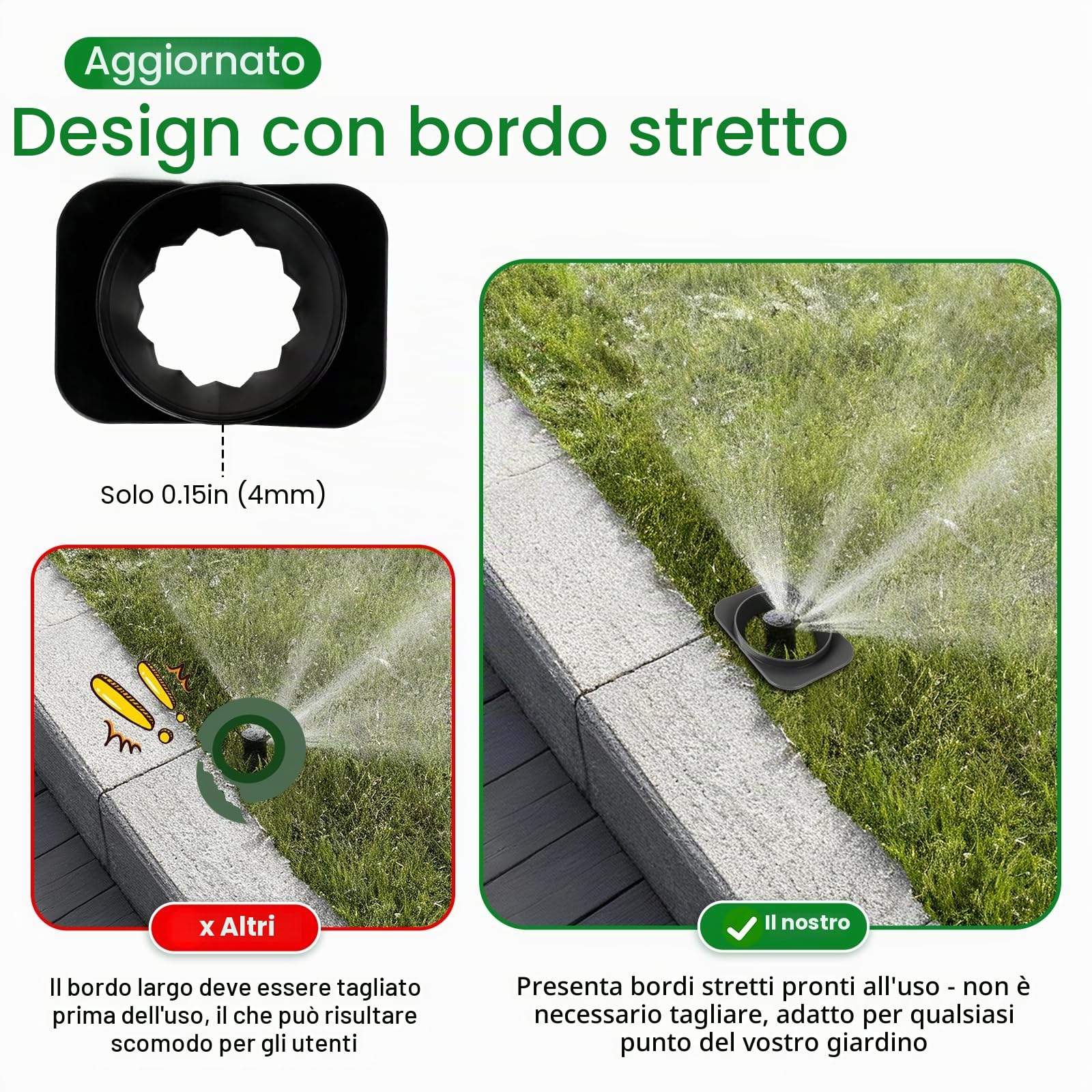 12 confezioni di protezioni per testa spruzzatore - Protezioni per testa spruzzatore per prato, protezioni a ciambella in plastica per proteggere gli spruzzatori dai danni (12, Nero)