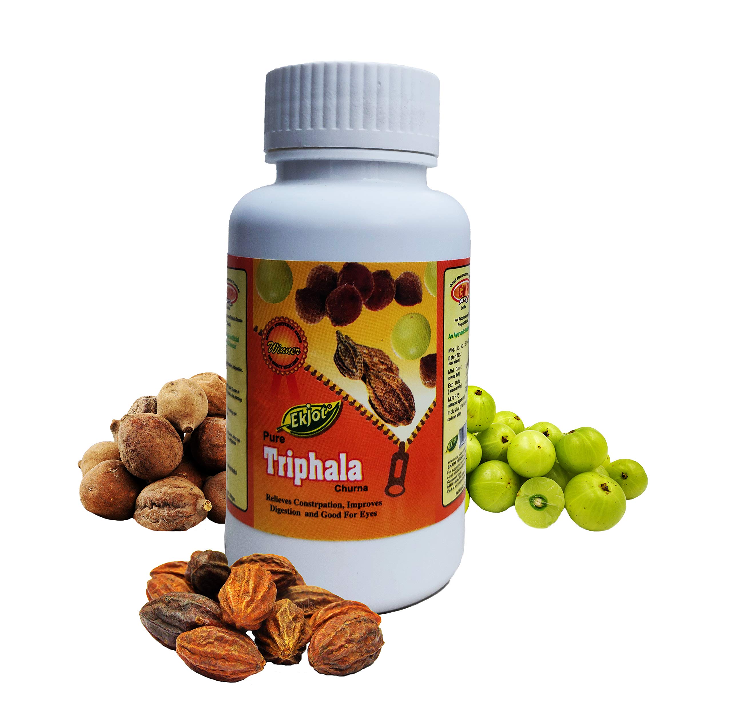 EKJOT HERBALS Organic Triphala Powder | 100% Ayurvedic Formula Acts as Herbal Laxative | Digestive Care | Pure & Natural GMP Certified Product, 100gms (Pack of 2)