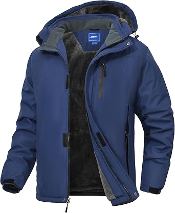 Zoofly Men's Ski Jacket Winter Jacket Warm Waterproof Outdoor Jackets for Men Windproof Snowboard Jacket with Removable Hood