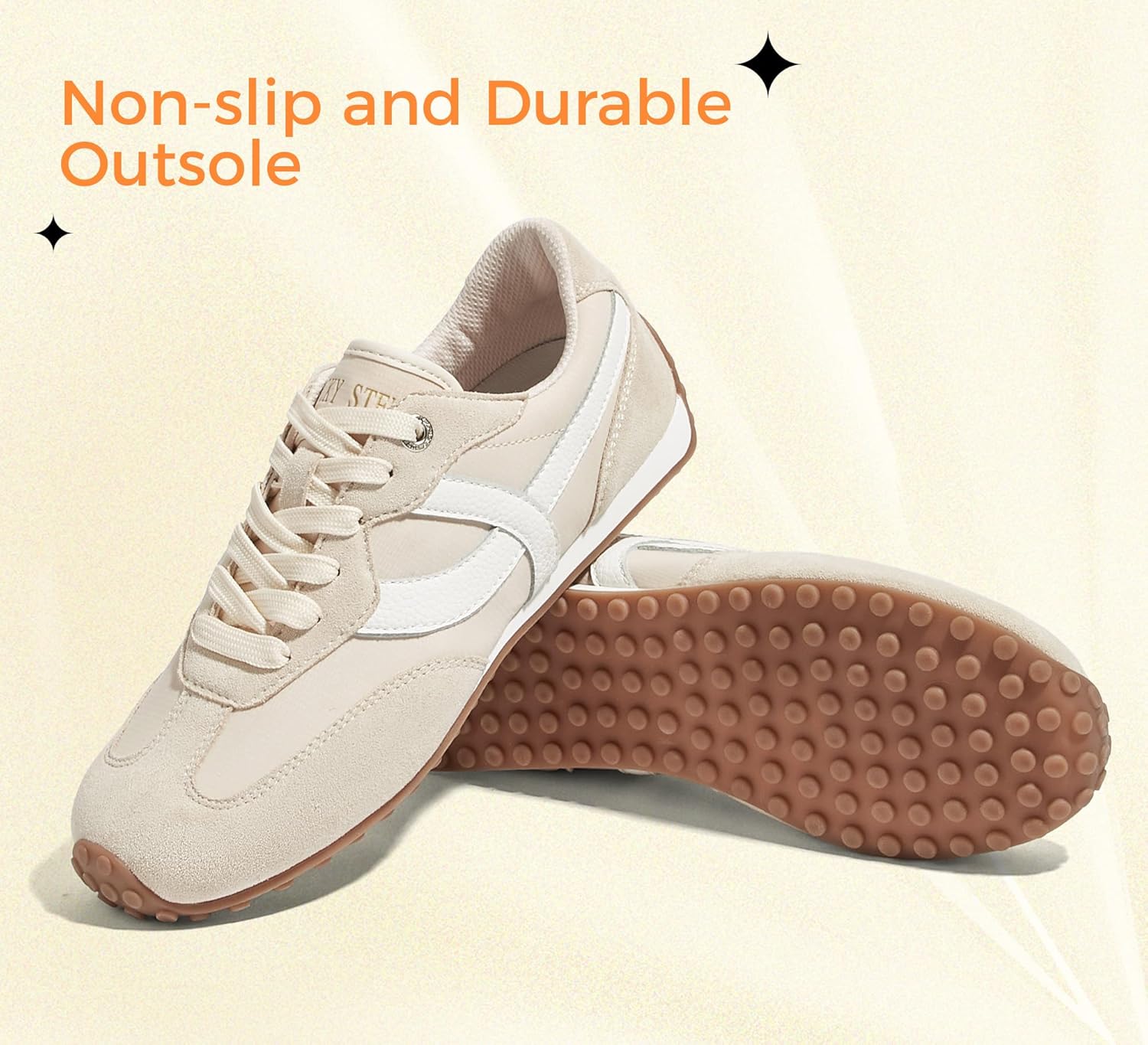 LUCKY STEP Women's Fashion Sneakers - Casual Retro Running Shoes - Non Slip Lightweight Trendy Comfortable Walking Footwear - Image 5