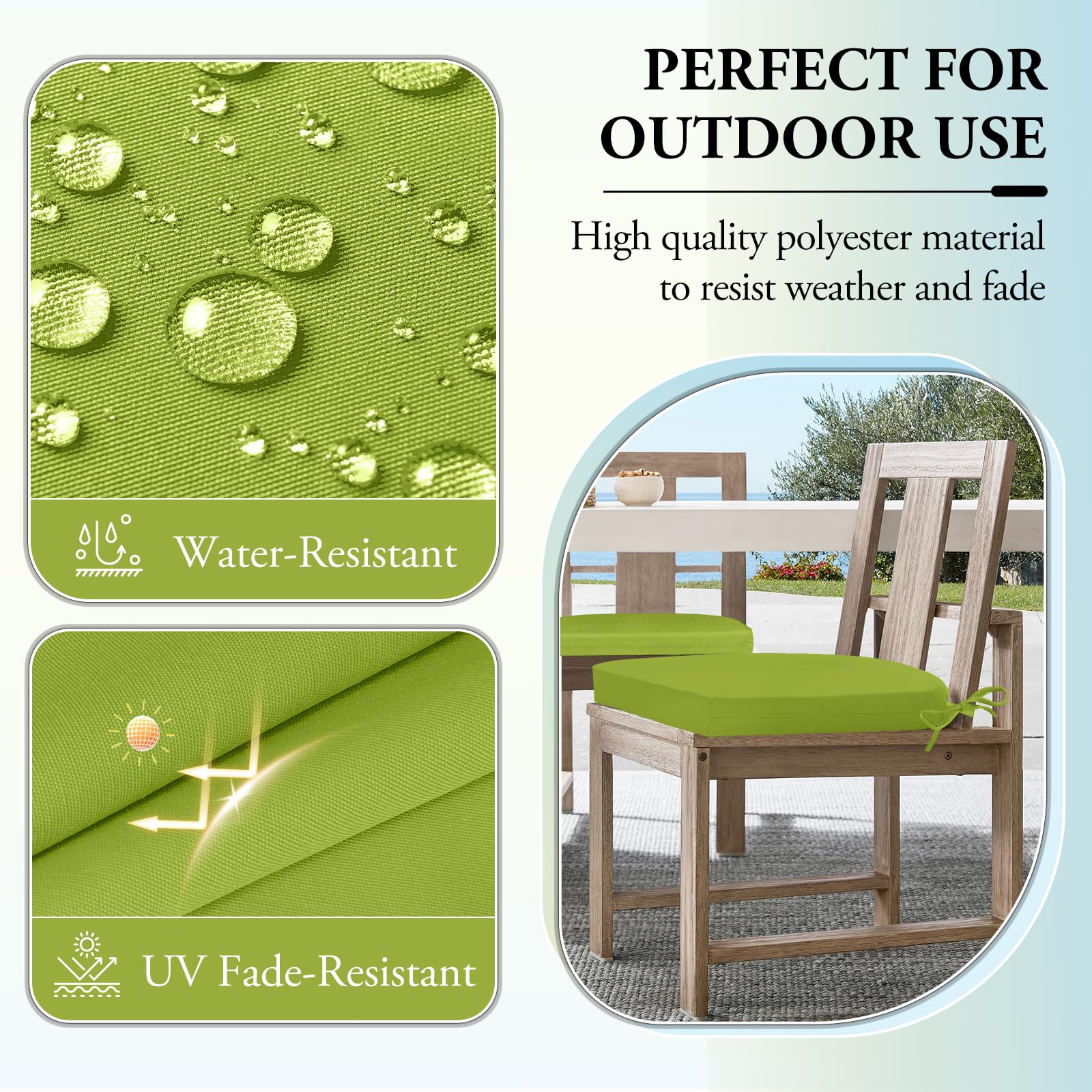 Set Di 4 Cuscini Per Sedie Da Patio Rotondi Wellsin - Impermeabili
