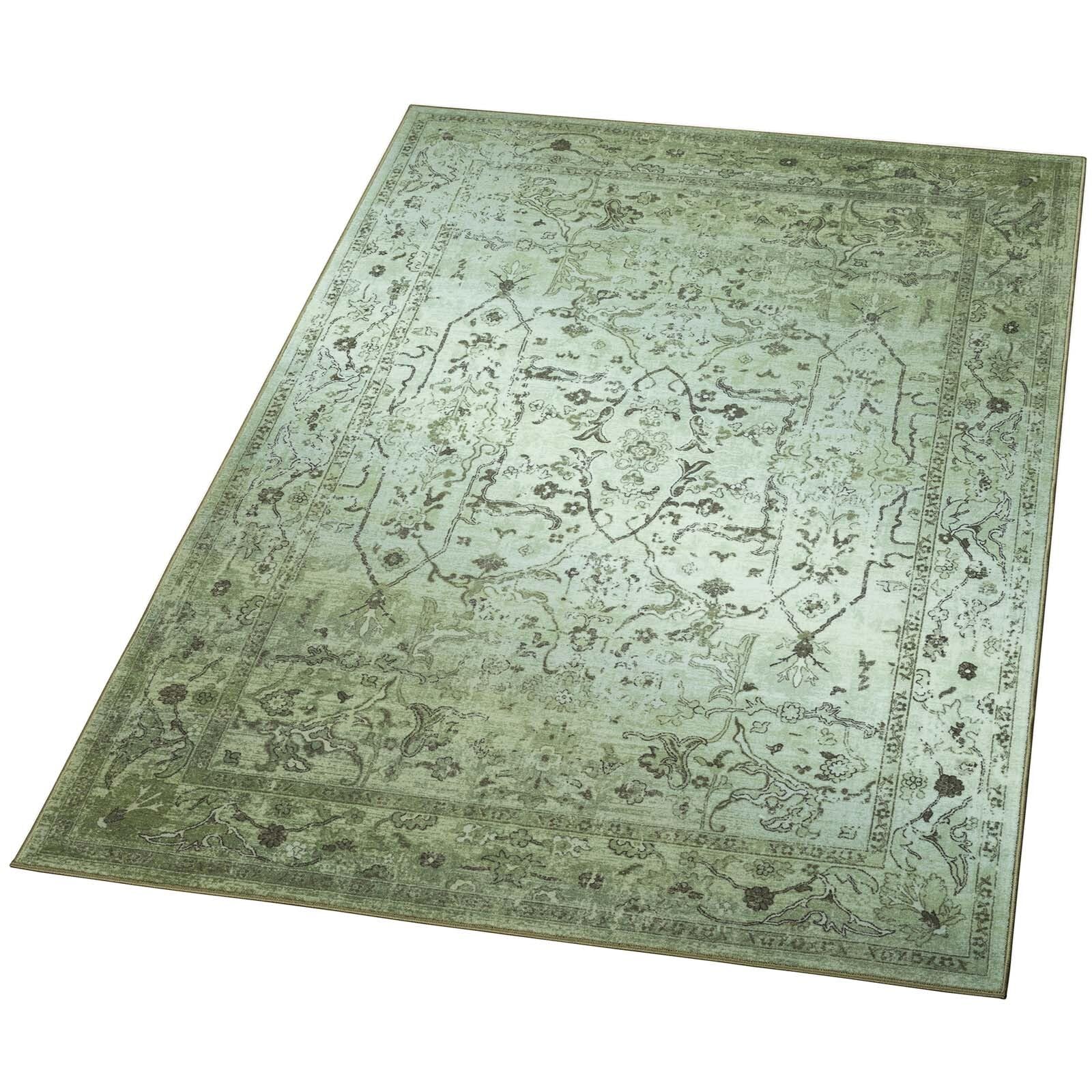 Taracarpet Teppich Kurzflorteppich, Wohnzimmerteppich, Orientteppich aus Polyester n Regenbogenfarben absolut Modern fürs Wohnzimmer Schlafzimmer Kinderzimmer grün 160x230 cm