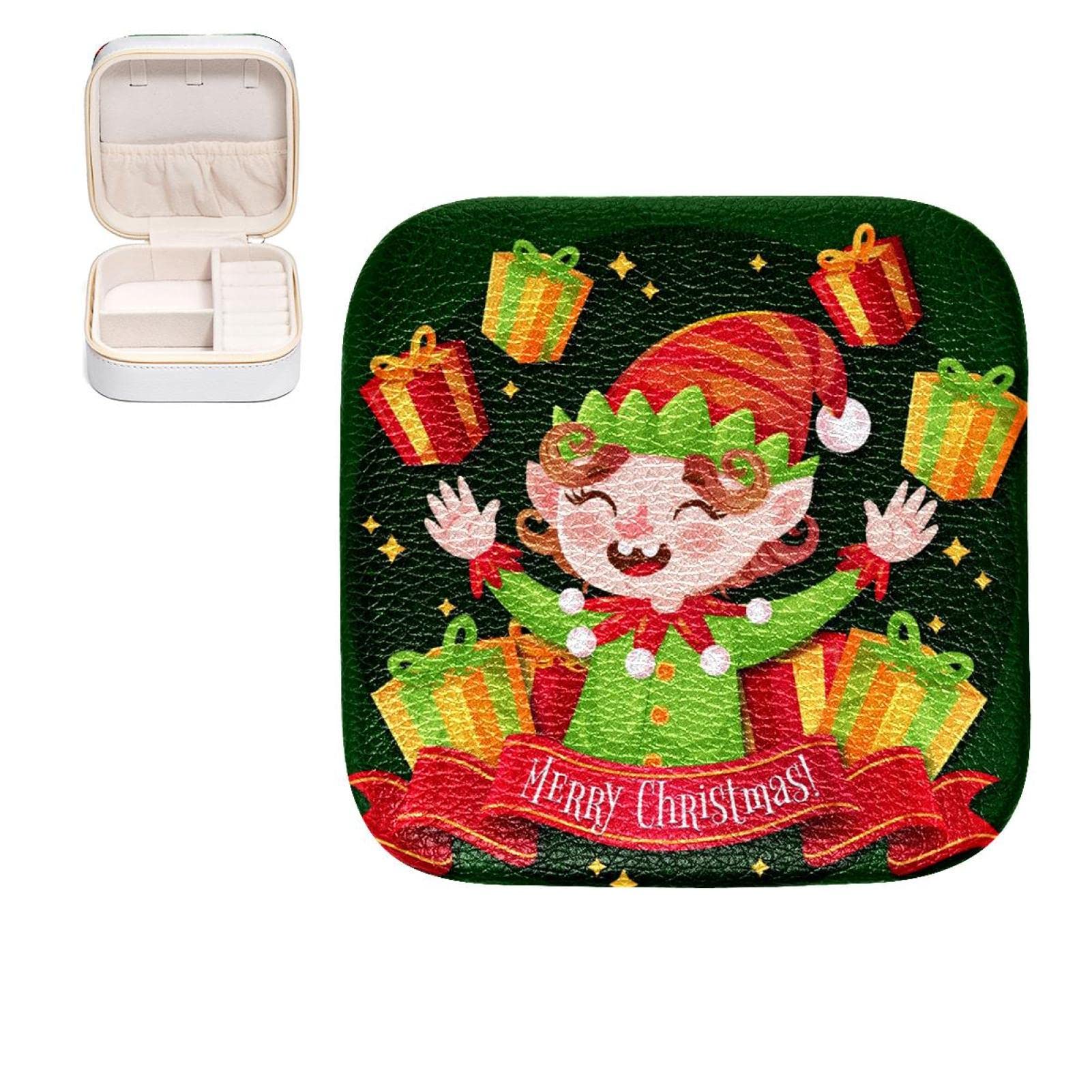 Boîte à bijoux elfe de Noël idéale comme cadeau festif pour bagues et boucles d'oreilles