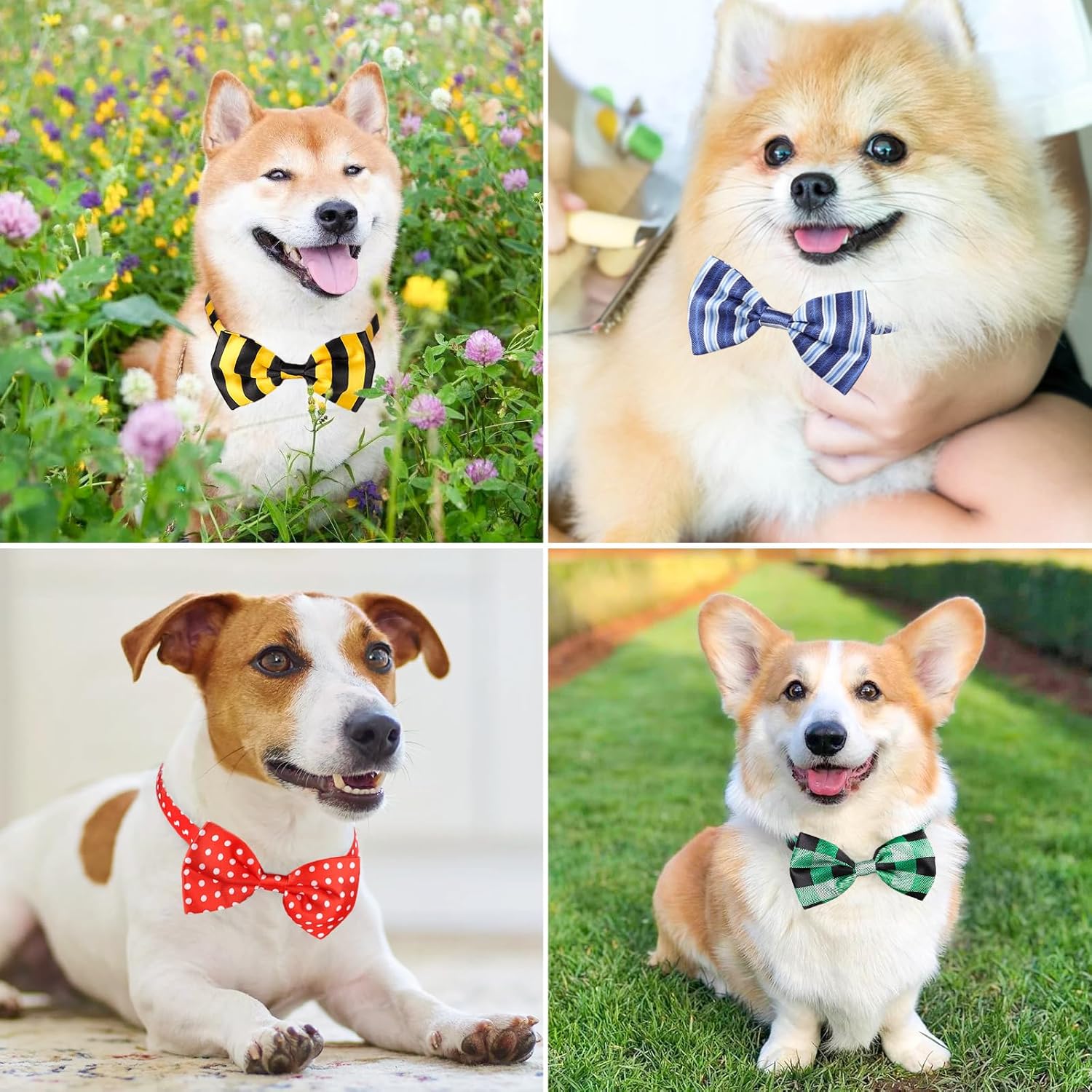 Segarty Bow Ties for Dogs, 80 Pack Dog Bowtie Collar, Adjustable Small Medium Pet Bowties Large Puppy Neck Bows Bulk Assorted Pets Grooming Accessories Birthday Wedding Party Holiday Festival