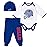 Gerber NFL Buffalo Bills 3 Pack Bodysuit Footed Pant and Cap Registry Gift Set, blue/white Buffalo Bills, 6-9M