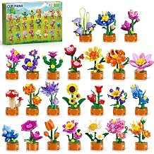 24 Pack Flowers Botanicals Party Favors For Kids 6+ Mini Building Toy Sets