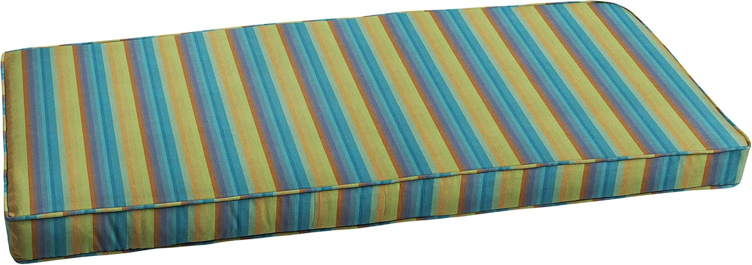 Indoor or Outdoor Sunbrella Bench Cushion with Corded Edges and Tie Backs, 1 Count (Pack of 1), Astoria Lagoon 5 Sq Ft