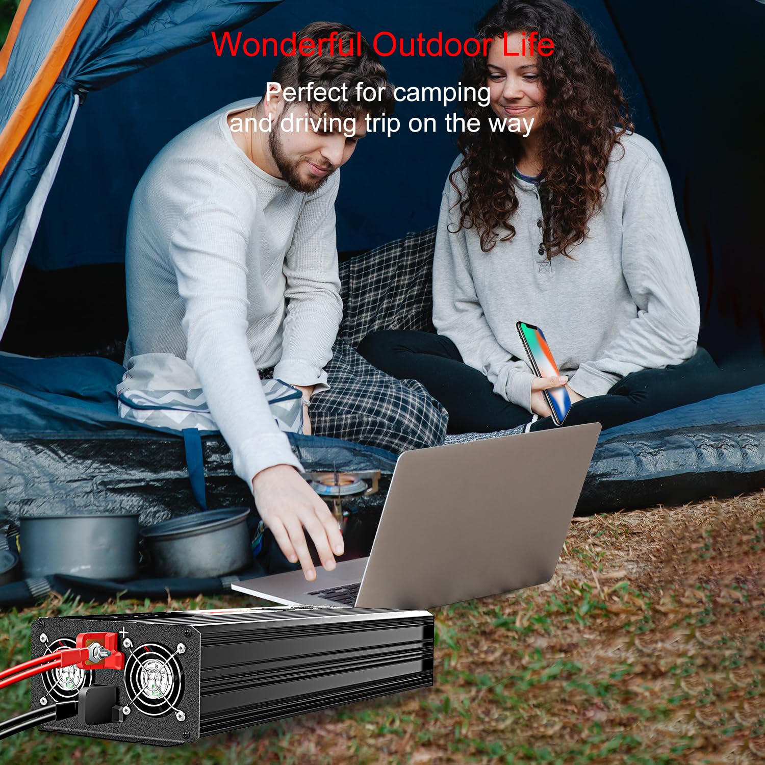 3500W Wechselrichter 12V auf 230V Reiner Sinus, Spannungswandler mit LCD-Display & Fernbedienung, Inverter für Wohnmobil, Camping, Solaranlage, Auto - Spitzenleistung 7000W