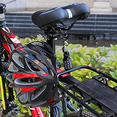 Miniatura 6 de Candado de cable de bicicleta, candado de viaje de 4.9 pies, portátil, mini candado de bicicleta, antirrobo, seguridad de 4 dígitos, retráctil para